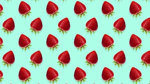 Animated red strawberries Stockbeeldmateriaal 126590735
