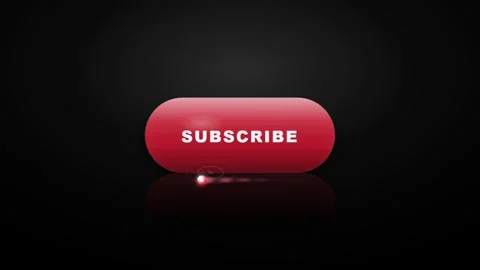 Animated Red Subscribe Button with Glowing Light Streak Effect on Black Stock Footage 344773651