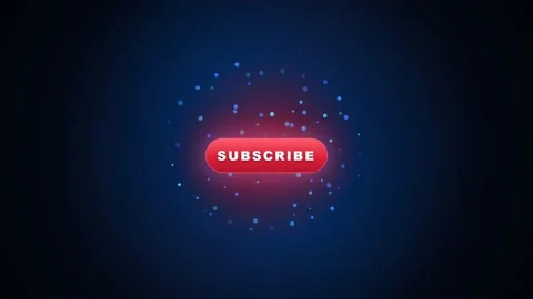 Animated Red Subscribe Button with Glowing Particles and Neon Light Effects on Stock Footage 344773652