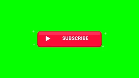 Animated Red Subscribe Button with Play Icon on Green Screen Stock Footage 348029724