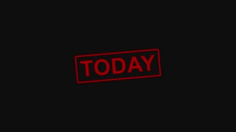 Animated red today stamp on black background Stock Footage 335744503