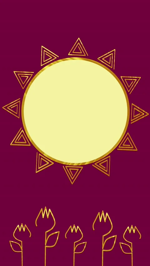 Animated red Vertical template for social media. Rotating ring, sunflower Stock Footage 237809319