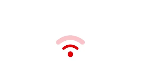 Animated red wifi symbol flickering on white background with motion graphic.. Stock Footage 340609956