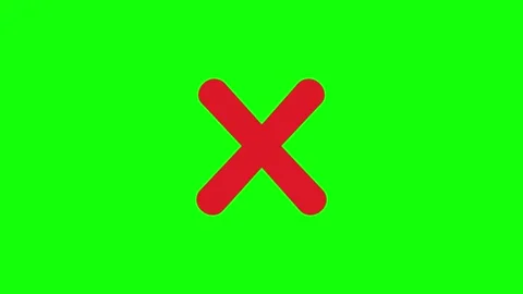Animated Red X Mark Green Screen, Red cross mark, Prohibition and Error Stock Footage 312415997