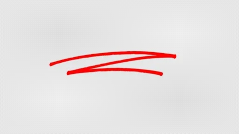 Animated Red Zigzag Scribble Underline Sketch Hand Drawn Doodle Motion Stock Footage 347880152