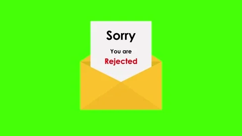Animated Rejection Letter Yellow Envelope on Green Background Vídeo Stock 306405372