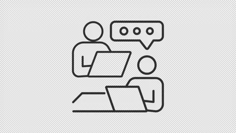 Animated remote employees communication line icon Stock Footage 340288188