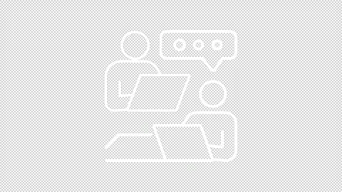 Animated remote employees communication white line icon Stock Footage 342246430