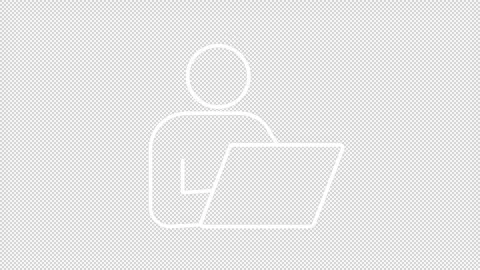 Animated remote worker white line icon Stock Footage 342246381