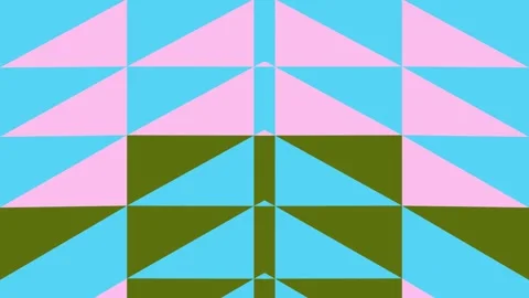 Animated Repeating pattern of pink, blue, and green triangles Stock Footage 327833747