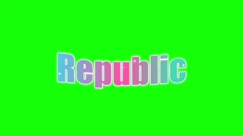 Animated republic word graphic featuring colorful multicolored typography set Vídeos de archivo 344714107