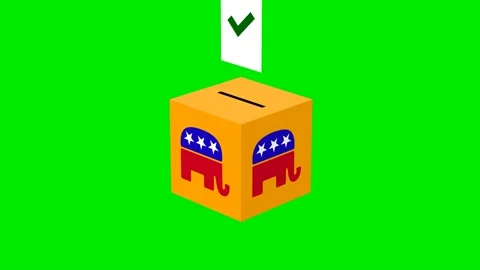 Animated republican voting box icon. Vote, election, democracy. 库存影片 135121848