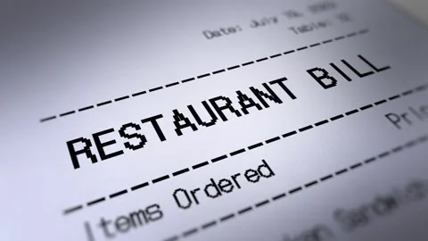 Animated Restaurant Bill Stock Footage 248309108