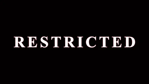 Animated Restricted Text Against Black Background With Cinematic Red Glow Video stock 343479103
