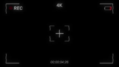 Animated Retro 4K Camera Viewfinder - Glitching REC Vintage Screen Overlay Stock Footage 312416018