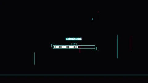 Animated Retro 8 Bit Loading Bar with Glitch Effect and Percentage Progress.. Stock Footage 346873204