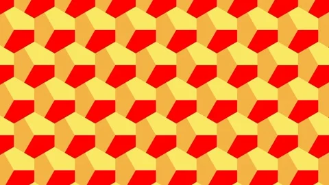 Animated retro background with a geometric pattern of yellow and red 3d cubes 動画素材 316400919