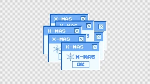 Animated retro computer window with x-mas text Stockbeeldmateriaal 295602648
