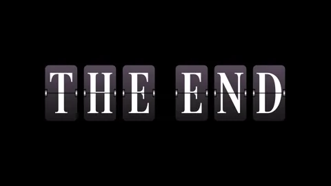 Animated Retro Flip Board Display The End Cinematic Outro Title Stock Footage 318826360