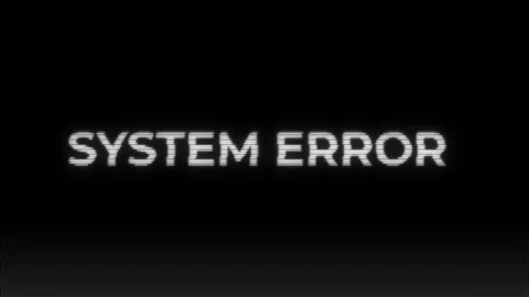 Animated Retro System Error Text, Old CRT Screen Glitch Warning Stock Footage 312416068