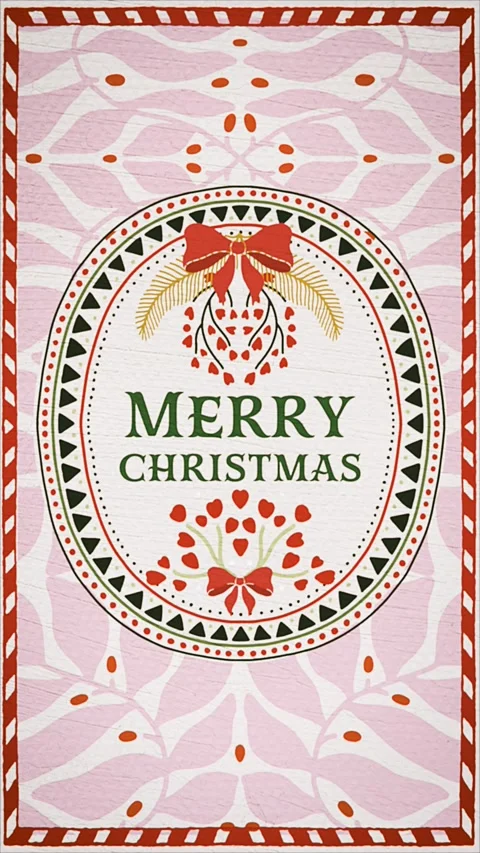 Animated Retro Text Design with Festive Elements for Merry Christmas Greeti.. Stock Footage 302860474