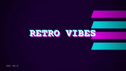 Animated retro vibe text overlay | 8-bit pixel synthwave nostalgia graphic lo Stock Footage 336879858