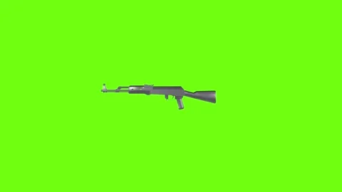 Animated rifle on green background for creative projects Stock Footage 296015933