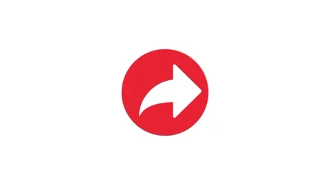 Animated Right Arrow Icon in Red Circle on White Background Vidéo 296845721