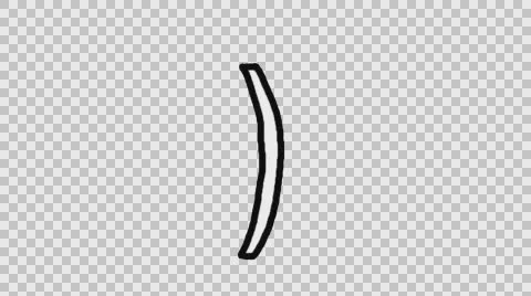 Animated Right Parethesis with Alpha Channel Stock Footage 65313233