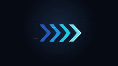Animated right pointing arrows moving forward in sequence, digital technolo.. Vídeos de archivo 345627948