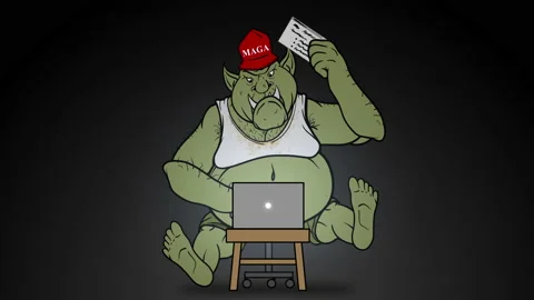 Animated Right Wing Internet Troll Trolling Online Stock Footage 138326693