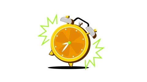 Animated Ringing Alarm Clock Icon Loop on White Background Vidéo 337259109