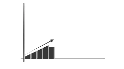Animated rising bar graph in black and white, illustrating business progres.. Vídeos de archivo 339985647