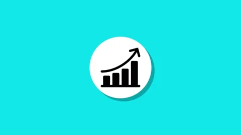 Animated rising chart icon showing business success and market growth on a .. Stock Footage 327762740