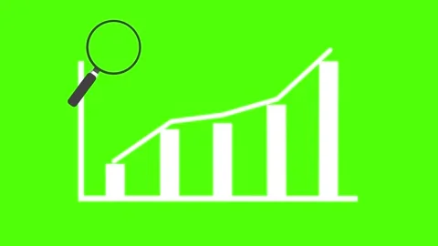Animated rising graph analysis rising bar graph profit analysis with magnif.. Stock Footage 300655049