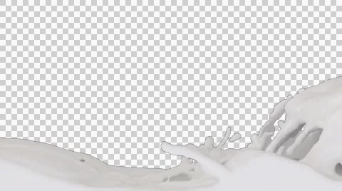 Animated river of white paint against transparent background 1080p Stock Footage