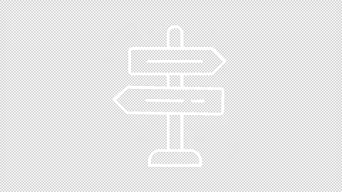 Animated road directions white line icons Stock Footage 329744455
