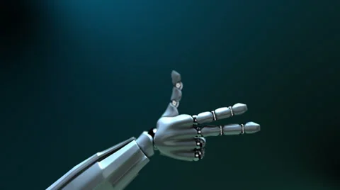 Animated robot hand counting Stock Footage 34690424