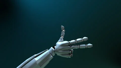Animated robot hand counting Stock Footage 34690446