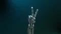 Animated robot hand gesture "Victory" HD Footage