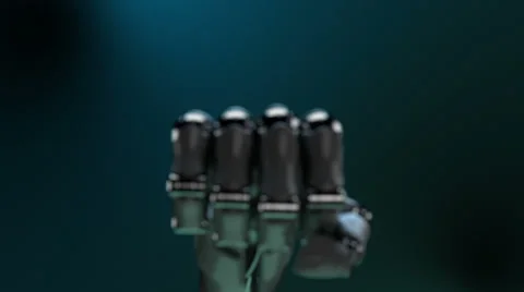 Animated robot hand punching. Stock Footage 35604074