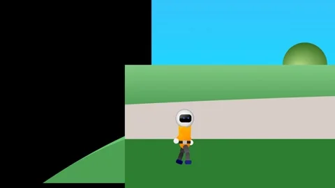Animated Robot Slipping On Trash And Throwing It In A Recycling Bin At The Park Stock Footage 340468635