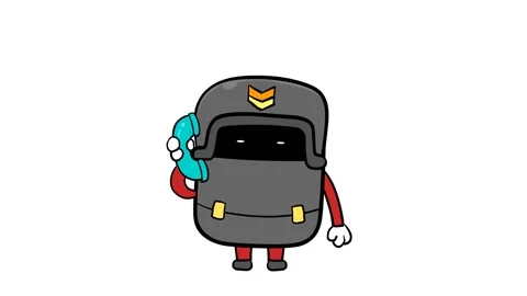 Animated Robot Talking on Telephone Stock Footage 278343676