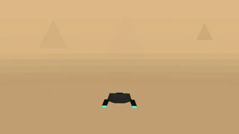 Animated robot walking in desert landscape 4K stock video Stock Footage 345344504