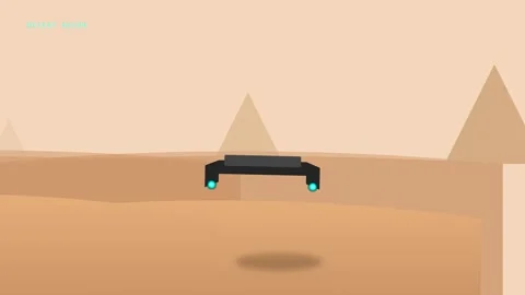 Animated robotic rover traversing desert terrain in 4K Stock Footage 345548425