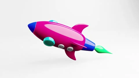 Animated Rocket Icon. 3D render motion graphics Stock Footage 270687347