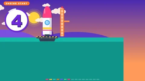 Animated Rocket Launch Countdown and Lift-off Sequence 库存影片 347896677