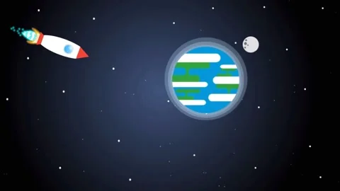 Animated rocket launches to earth Stock Footage 148517829