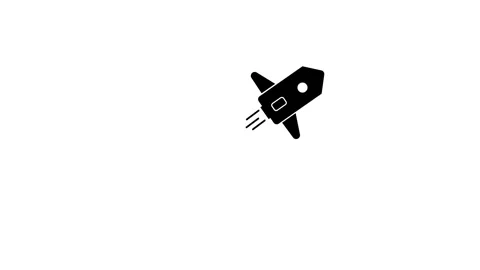 Animated rocket linear icon. Launch spacecraft into cosmos. Space shuttle.O.. Stock Footage 304098942