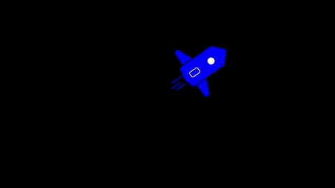 Animated rocket linear icon. Launch spacecraft into cosmos. Space shuttle.O.. Stock Footage 304098959